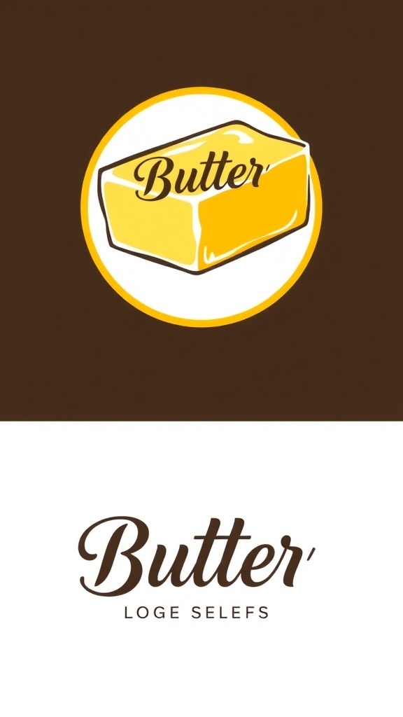 Stylized butter logo with yellow color scheme and elegant typography.